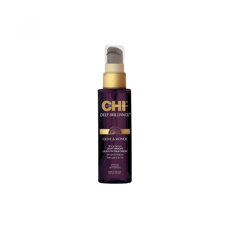 Chi Deep Brilliance Olive &amp Monoi Shine Serum Light Weight Leave-In Treatment 177ml