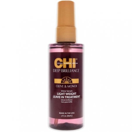 Chi Deep Brilliance Olive &amp Monoi Shine Serum Light Weight Leave-In Treatment 89ml