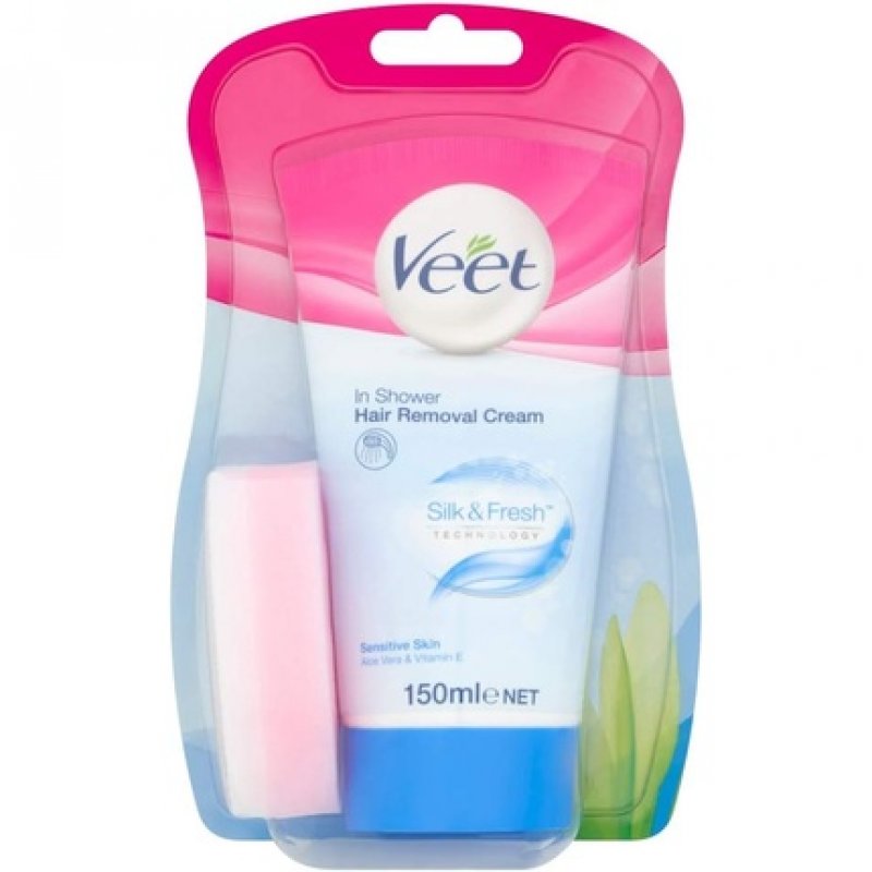 Veet Silk & Fresh Crème Dépilatoire sous la Douche Peaux Sensibles 150 ml