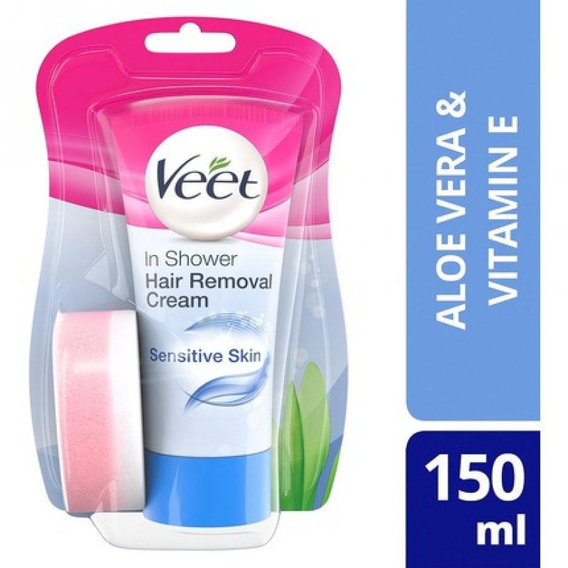 Veet Silk & Fresh Crème Dépilatoire sous la Douche Peaux Sensibles 150 ml