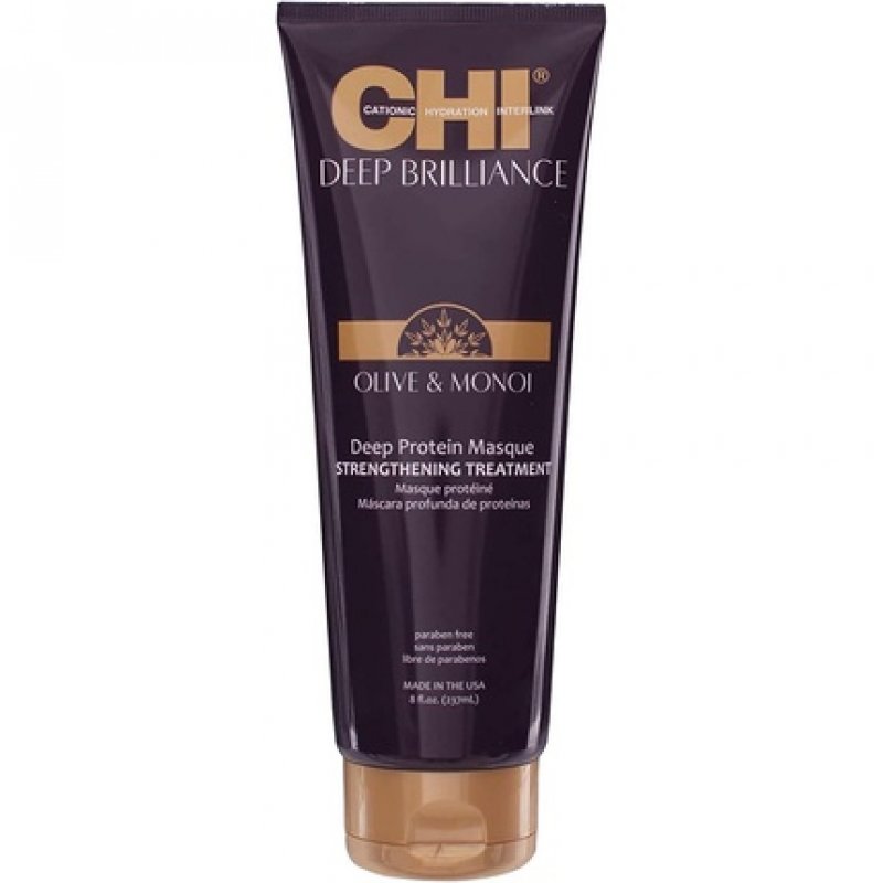 Chi Deep Brilliance Olive &amp Monoi Deep Protein Masque Strengthening Treatment 237ml