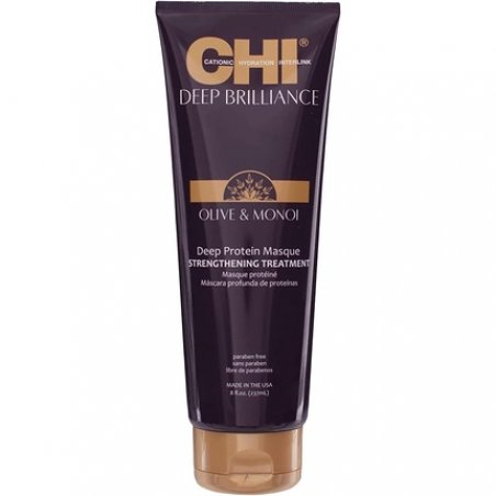Chi Deep Brilliance Olive &amp Monoi Deep Protein Masque Strengthening Treatment 237ml