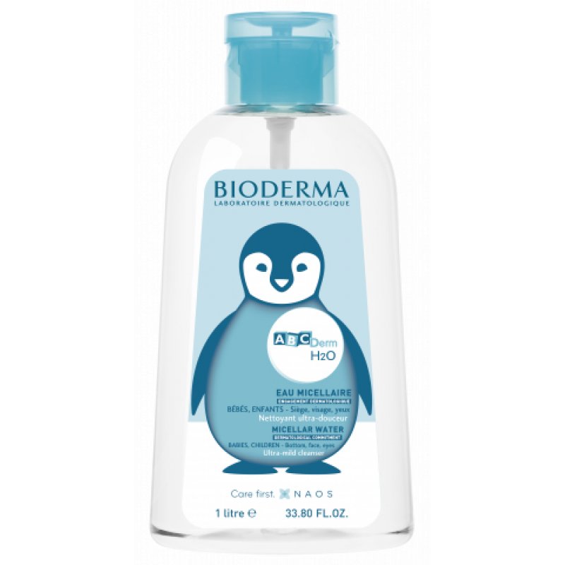 Bioderma ABCDerm H2O L'eau micellaire haut pouvoir hydratant, ultra douceur 1l
