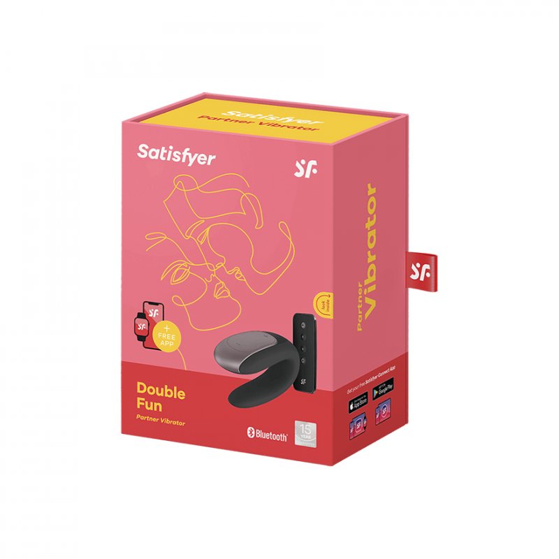 DOUBLE FUN VIBRADOR PAREJAS NEGRO NEGRO BLUETOOTH 1UN