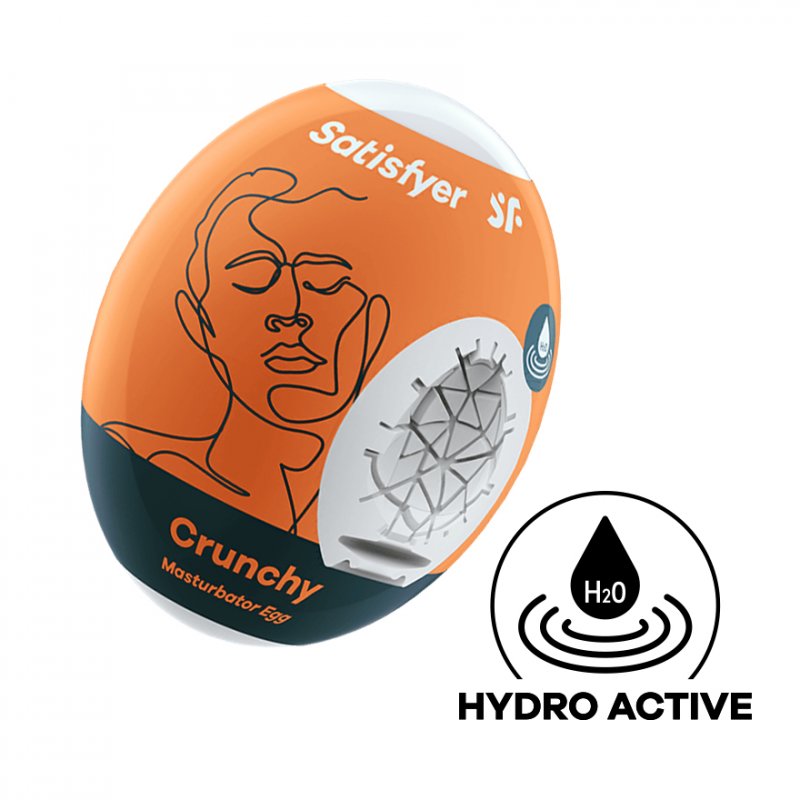 Satisfyer Masturbator Egg Single (Crunchy) Masturbateur d'œufs Blanc Élastomère thermoplastique (TPE)