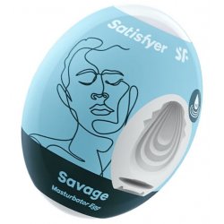 Satisfyer Masturbator Egg Single (Savage) Masturbateur d'œufs Blanc Élastomère thermoplastique (TPE)