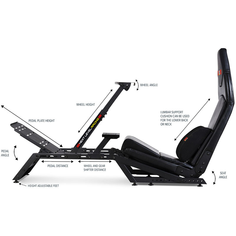 Next Level Racing compatible F-GT Formula and GT Simulator Cockpit