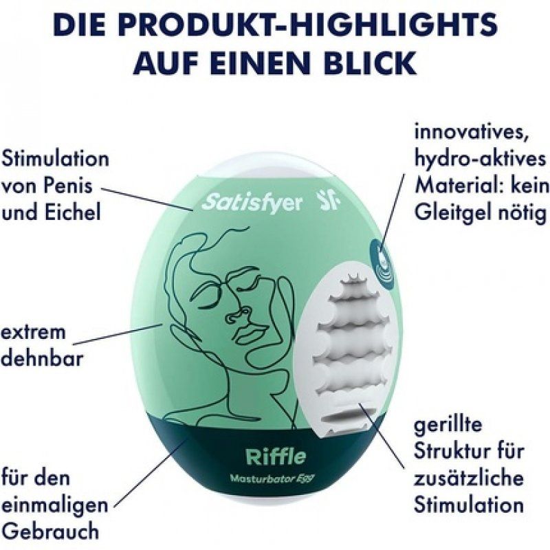 Satisfyer Masturbator Egg - Riffle Egg masturbator Thermoplastic elastomer (TPE)