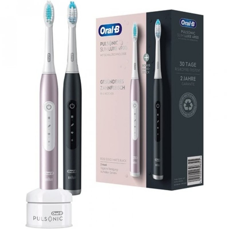Oral-B Zahnb. Pulsonic Slim 4900 rs/bk | Luxe 4900 bk/rose-gold mit 2. Handstück