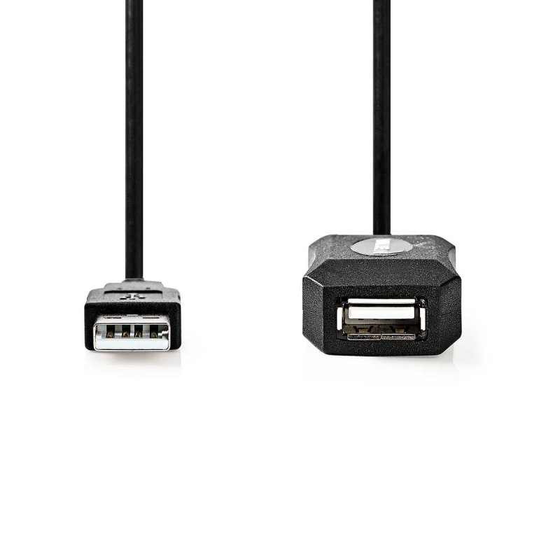 Nedis USB-Verlängerungskabel 10m USB-A Stecker | USB-A Buchse 480 Mbps | 10.0 m | Rund | Vernickelt | PVC | Kupfer |