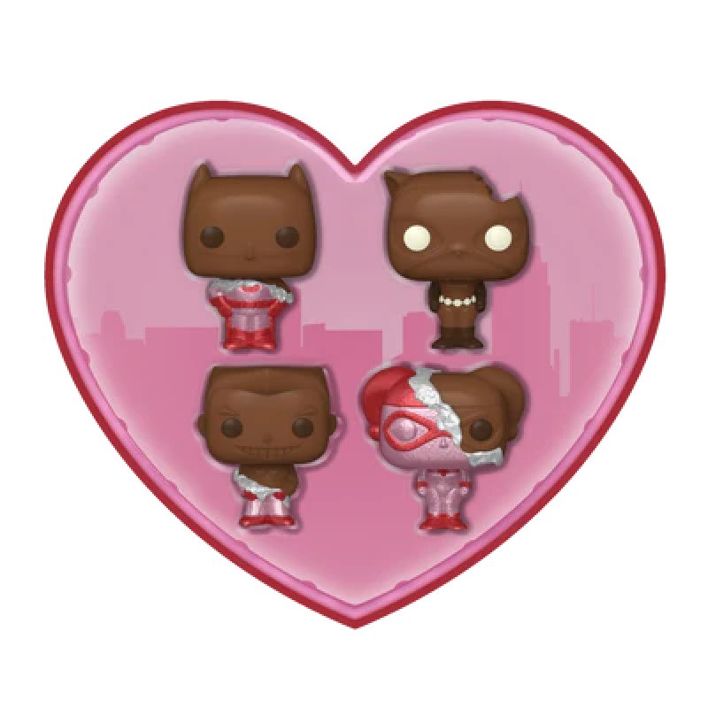 DC - Pocket Pop Keychains 4 Pack- Saint-Valentin (Chocolat)