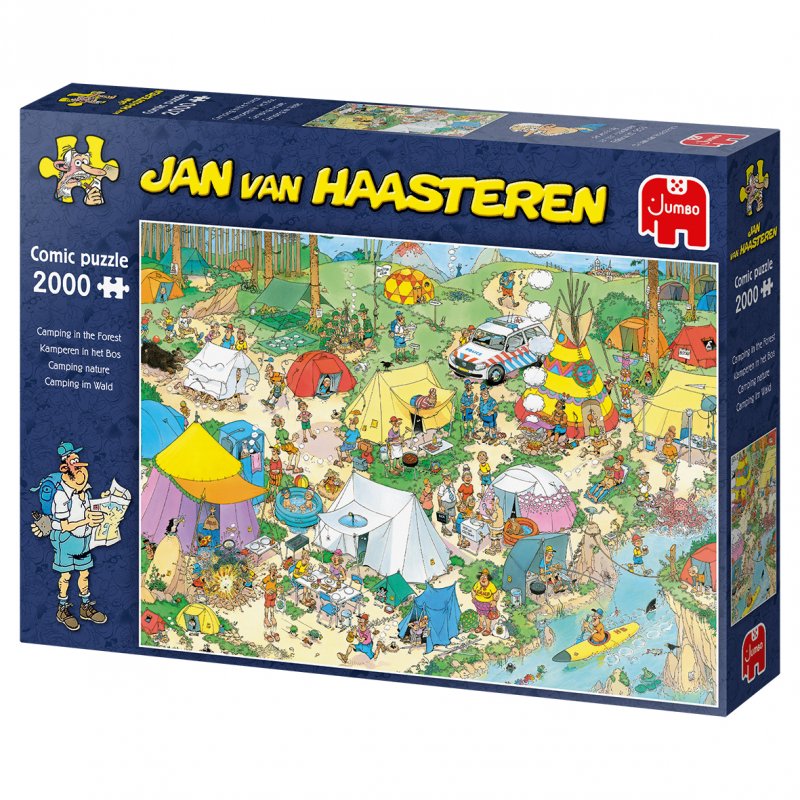 Jumbo Jan van Haasteren Camping im Wald 2000 Teile Puzzle (19087)