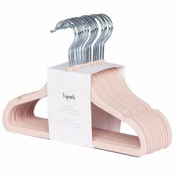 3 Sprouts Pink Velvet Non-Slip Hangers (15 Per Set)