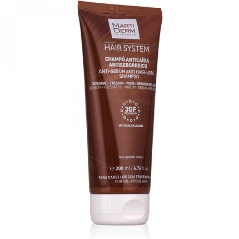 HAIR SYSTEM 3GF CHAMPU ANTICAIDA ANTISEBOR 200ML.