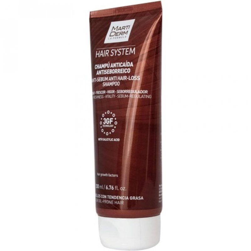 HAIR SYSTEM 3GF CHAMPU ANTICAIDA ANTISEBOR 200ML.