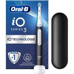 Oral-B iO Series 3 Matt Black mit Reiseetuie, Elektrische Zahnbürste (schwarz, Matt Black)