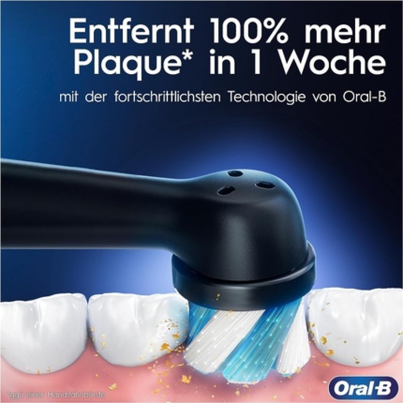 Oral-B iO Series 3 Matt Black mit Reiseetuie, Elektrische Zahnbürste (schwarz, Matt Black)