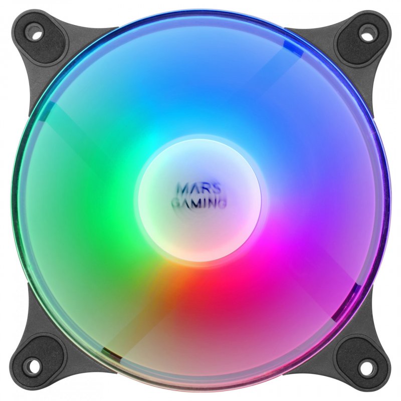 Mars Gaming MF-DUO Kit 2 FRGB Rainbow 360° Fans Ultra-quiet Dual Connection 3PIN 4PIN Black