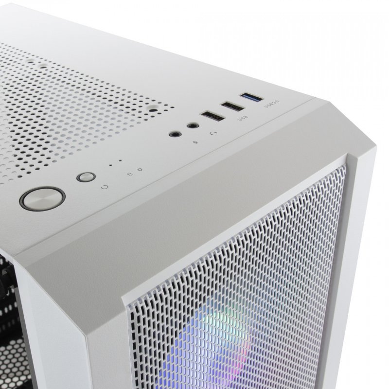 Mars Gaming MC-C White PC ATX Case Metal-Mesh Front Panel Tempered Glass Window 3 Front FRGB 120mm Fans
