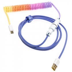 Ducky Premicord Afterglow Coiled Cable, USB Typ C auf Typ A - 1,8m