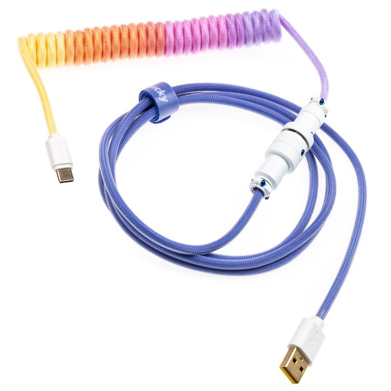 Ducky Premicord Afterglow Coiled Cable, USB Typ C auf Typ A - 1,8m
