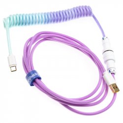 Ducky Premicord Azure Coiled Cable, USB Typ C auf Typ A - 1,8m