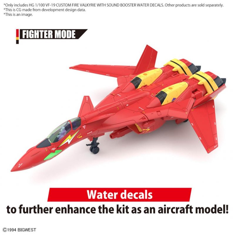 MACROSS - HG 1/100 VF-19 Custom Fire Valkyrie Water Decals - Model Kit