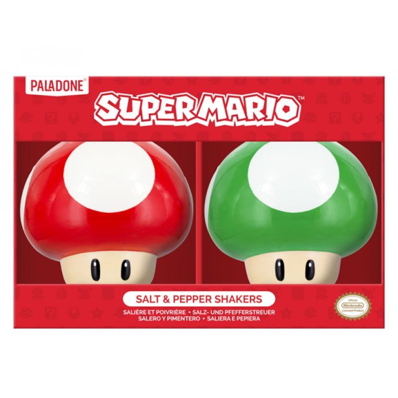 Nintendo - Super Mario - Salière et poivrière en céramique Champignons