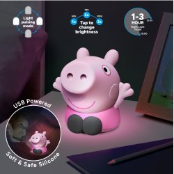 Peppa Pig - Veilleuse rechargeable en silicone Peppa Pig