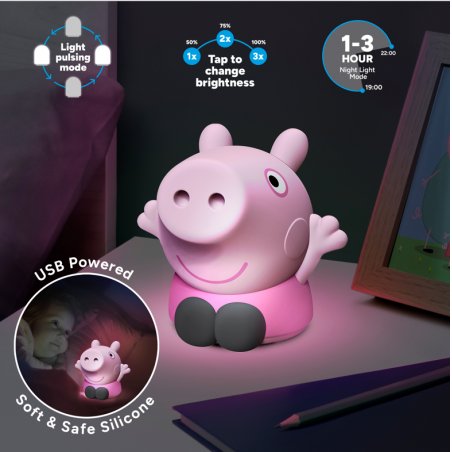 Peppa Pig - Veilleuse rechargeable en silicone Peppa Pig