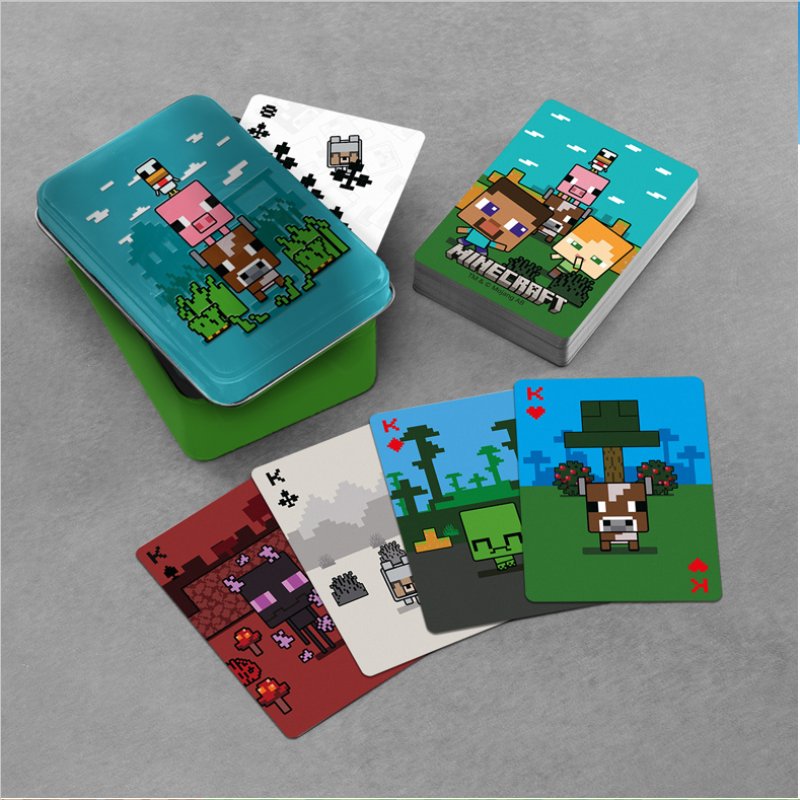 Mojang Studios - Minecraft - Cartes à jouer avec boîte de rangement en métal animaux