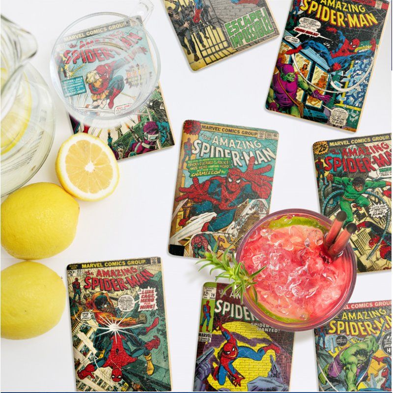 Marvel - Spider-Man - Ensemble de 8 sous-verres couverture de comics