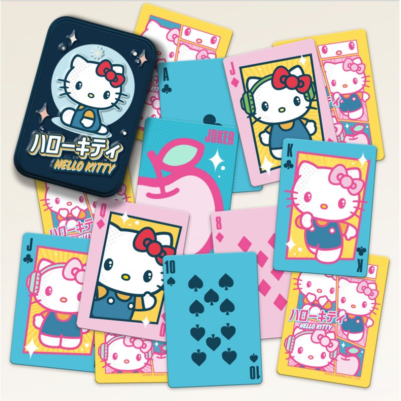Hello Kitty - Cartes à jouer avec boîte de rangement en métal