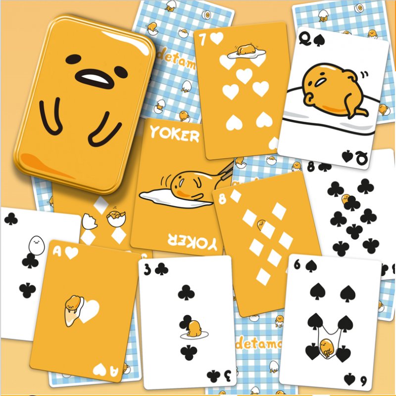 Gudetama - Cartes à jouer avec boîte de rangement en métal