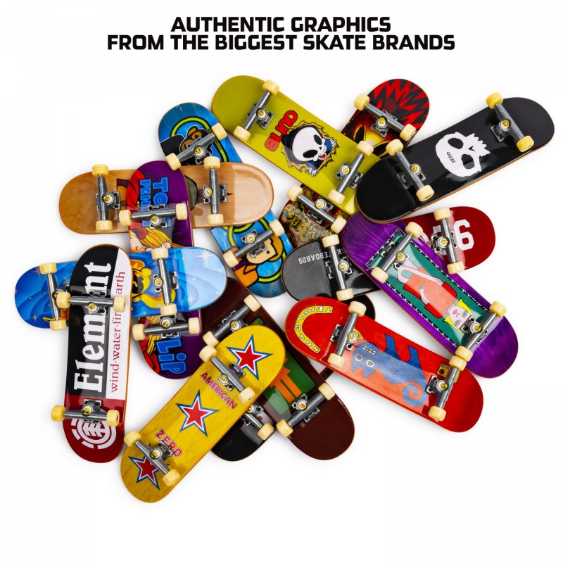 Tech Deck - FINGER SKATE - PACK 1 FINGER SKATE - Authentique Finger Skate 96 mm A Personnaliser Avec Autocollants -
