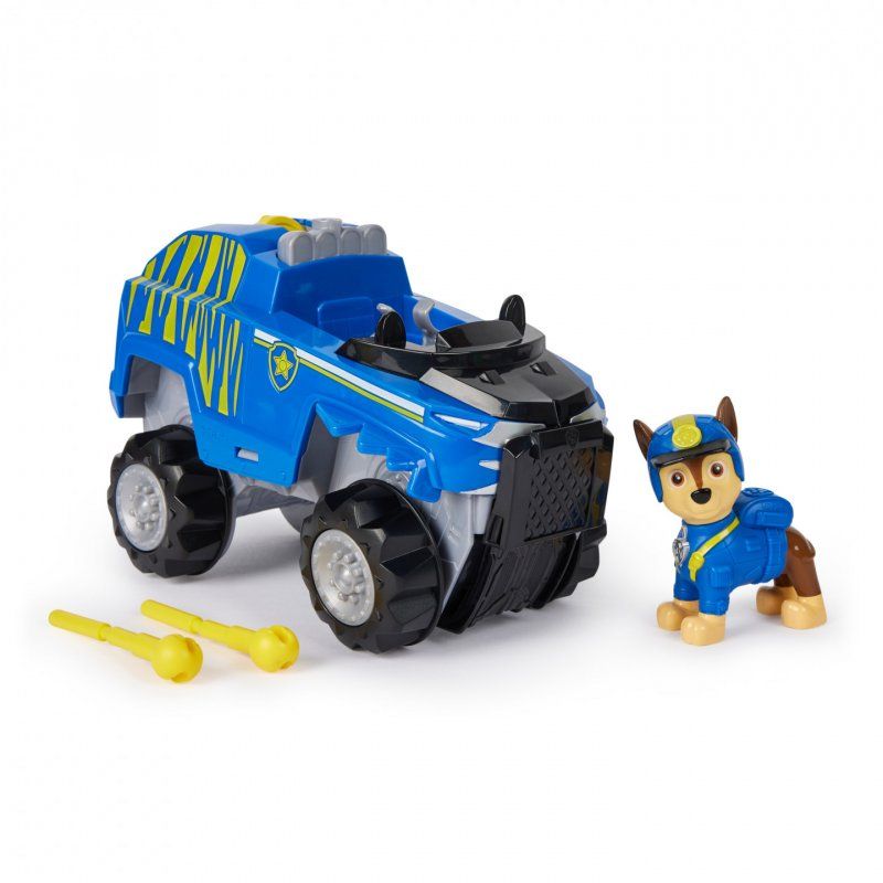 PAW Patrol Jungle Pups, Chase's Tiger Vehicle, Camion avec figurine articulée à collectionner, jouets pour les