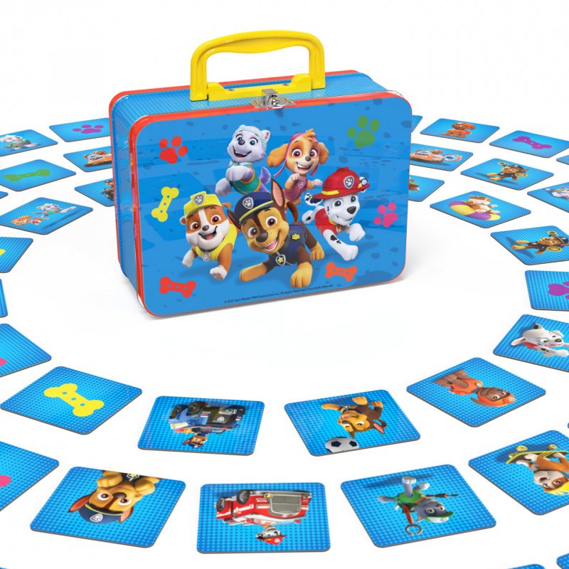 Games PAW Patrol Memo Game by , PAW Patrol Toys Memory Matching Kids in Portable Mini Storage Tin Box, for Preschoolers