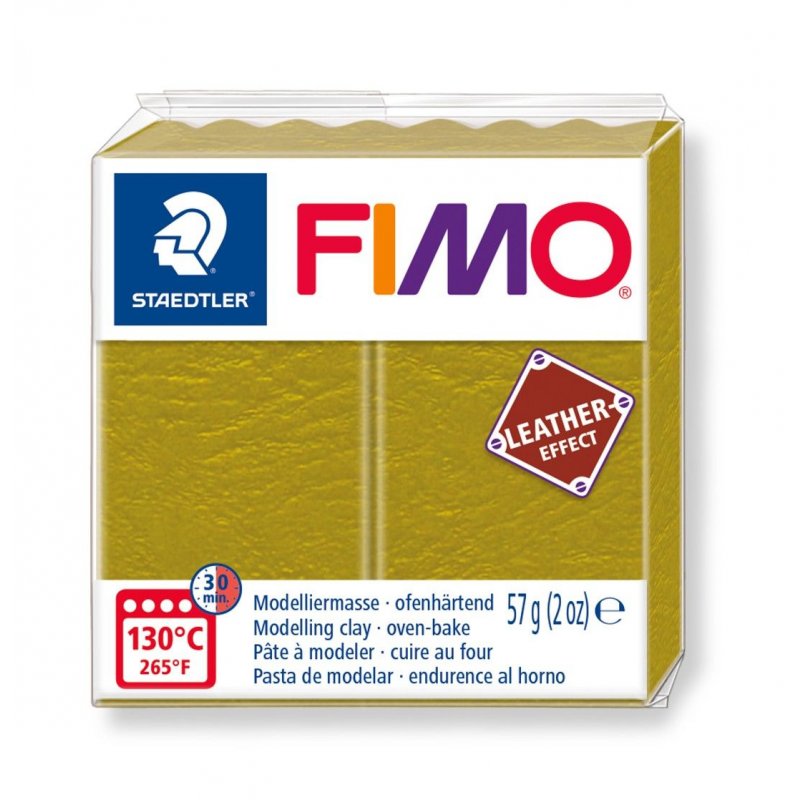 FIMO EFFET CUIR OLIVE 519 BT6