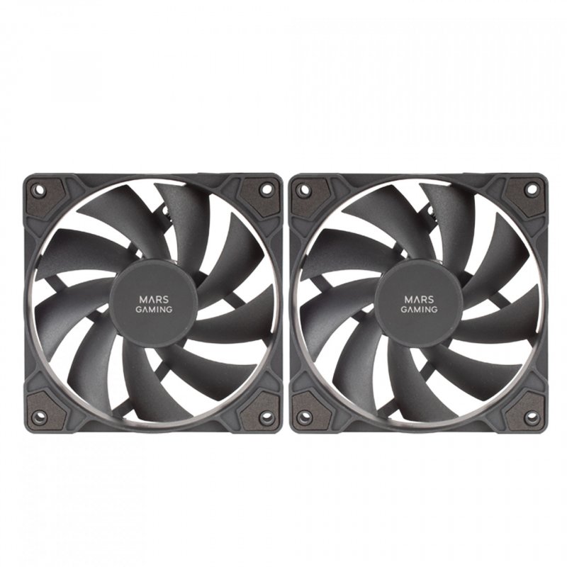 Mars Gaming MFPROX2 système de refroidissement d’ordinateur Boitier PC Ventilateur 12 cm Noir 2 pièce(s)