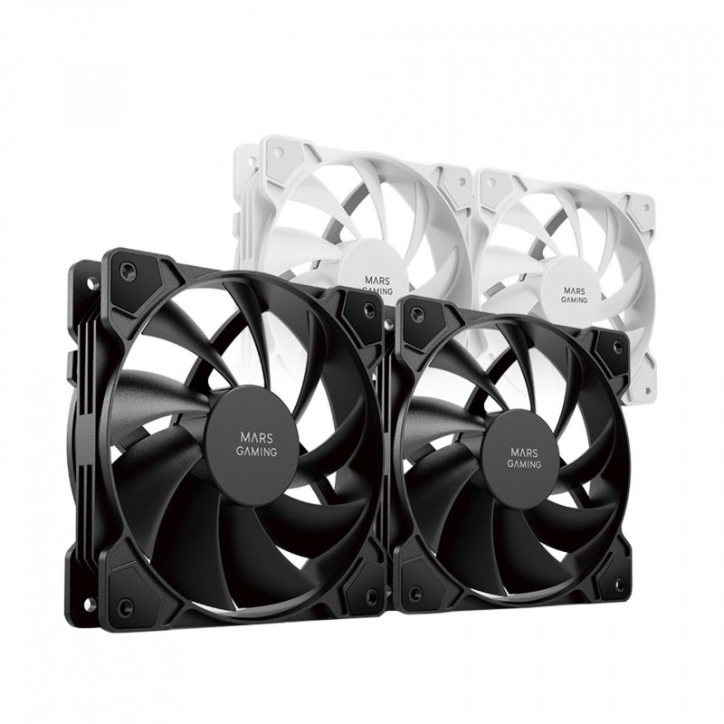 Mars Gaming MFPROX2 système de refroidissement d’ordinateur Boitier PC Ventilateur 12 cm Noir 2 pièce(s)