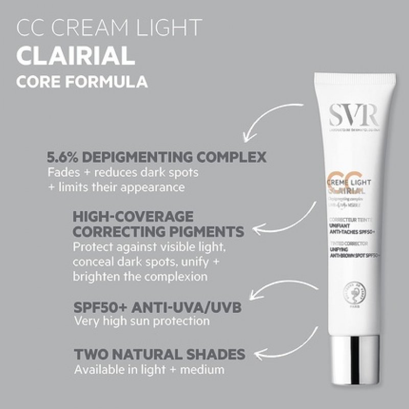 SVR Clairial CC Créme SPF50 Light 40 ml
