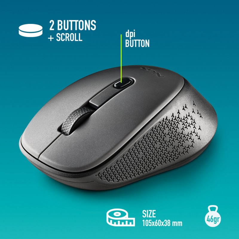 NGS DEW souris Ambidextre RF sans fil Optique 1600 DPI