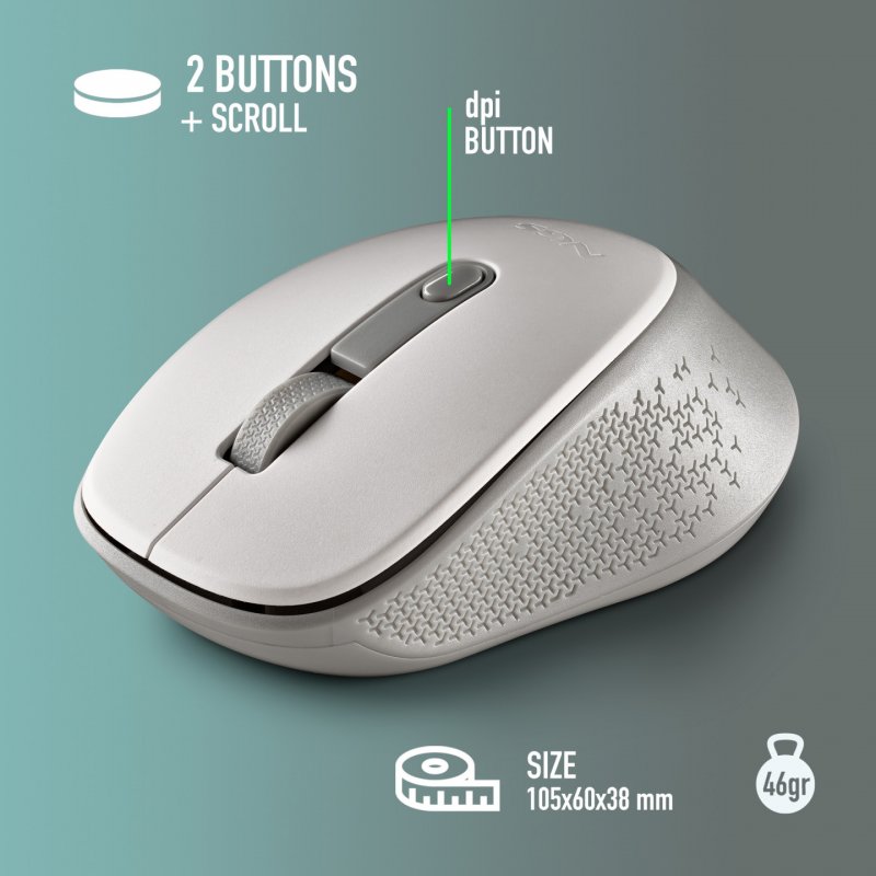 NGS DEW souris Ambidextre RF sans fil Optique 1600 DPI