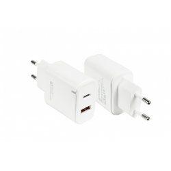 USB-Schnellladegerät 20W 2-Port USB-A USB C PD3,0 GoodConnections White