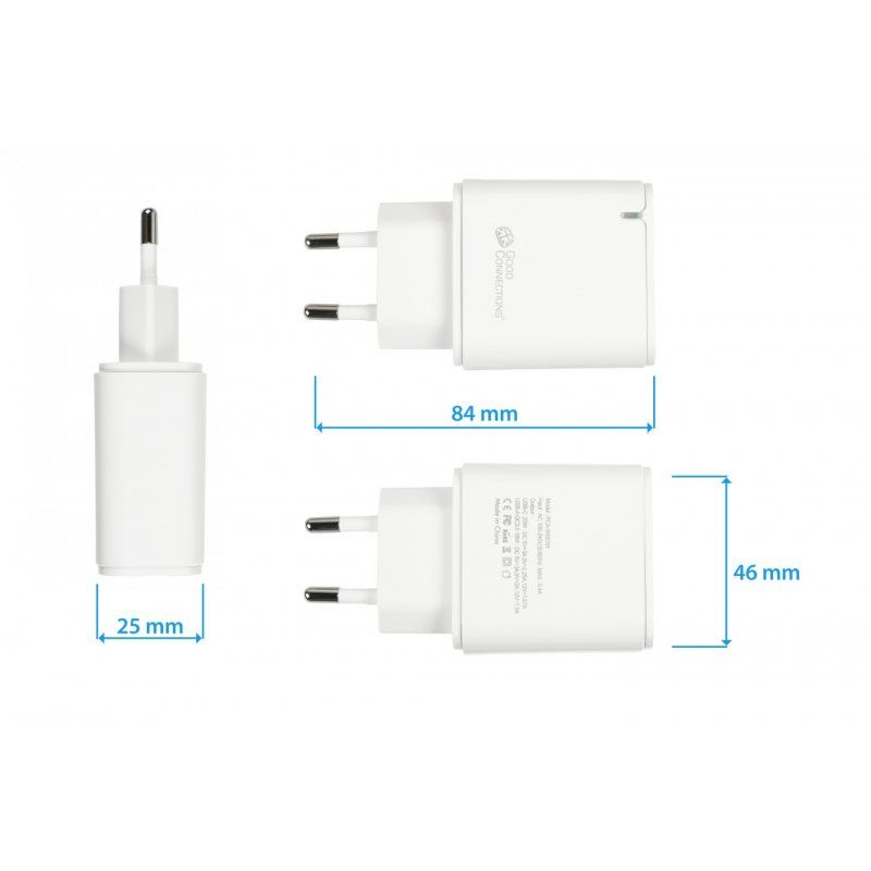 Alcasa PCA-W003W chargeur d'appareils mobiles Autres, Smartphone, Tablette, Universel Blanc Secteur Charge rapide