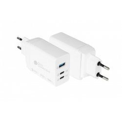 USB-Schnellladegerät 65W mit GaN-Technologie 3-Port 2xUSB-C USB-A PD3,0 QC3,0 GoodConnections White