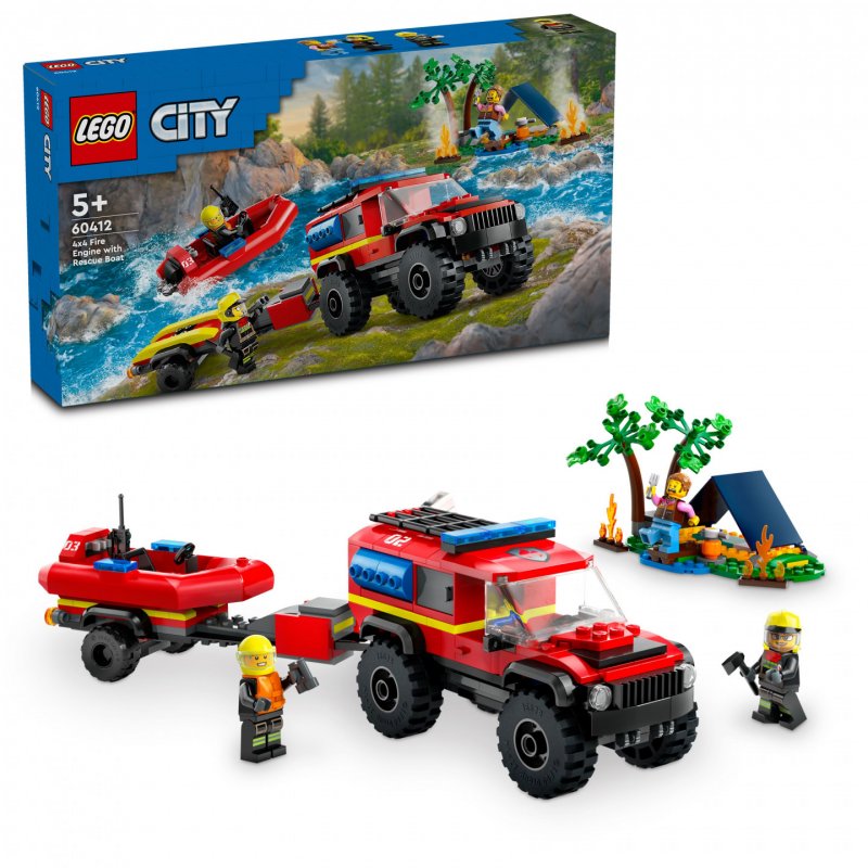 60412 LEGO City 4x4 Fire Truck with Rescue Boa