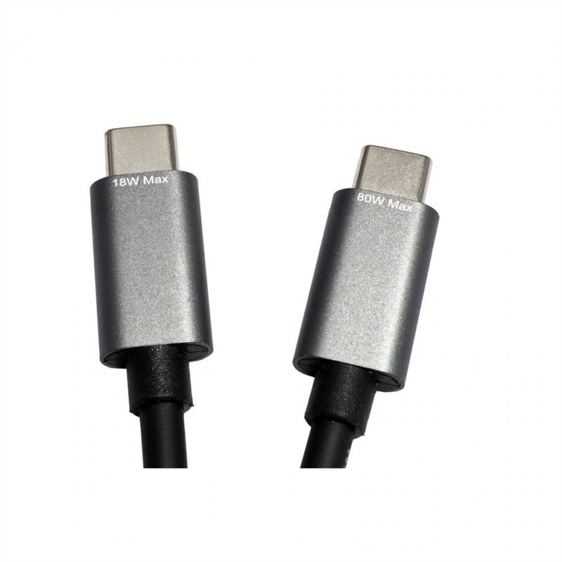 ROLINE 11028308 câble USB 1,85 m USB 2.0 USB C 2 x USB C Noir