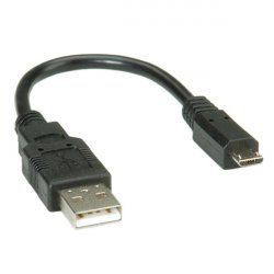 ROLINE Câble USB 2.0, USB A mâle - Micro USB B mâle 0,15 m