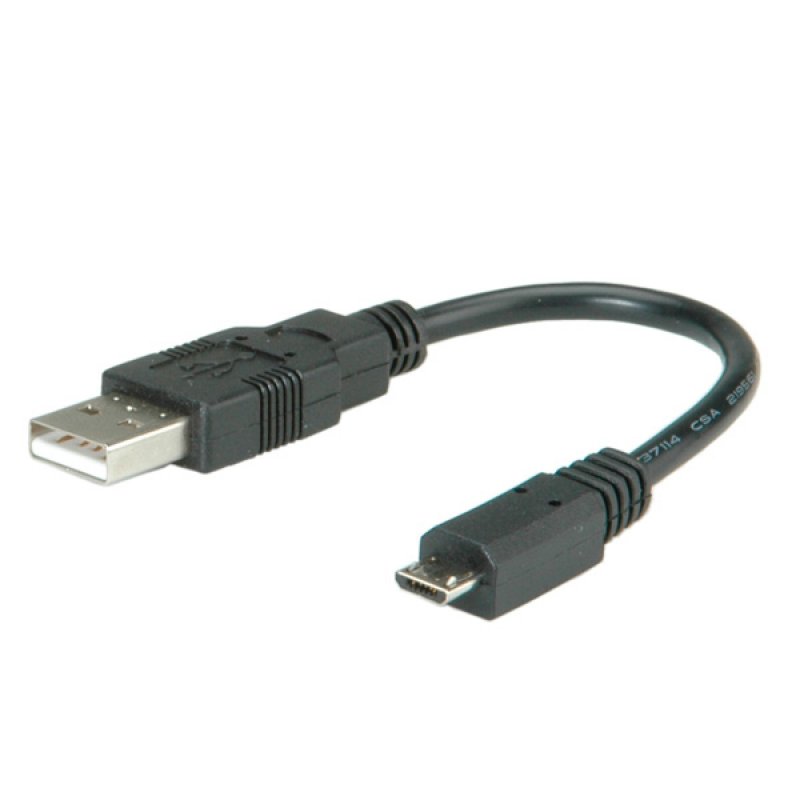 ROLINE USB 2.0 Cable, USB Type A M - Micro USB B M 0.15 m